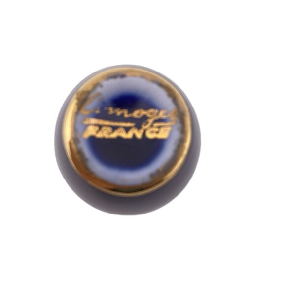 Limoges France Cobalt Blue Gold Mini Bud Vase France - Picture 7 of 7